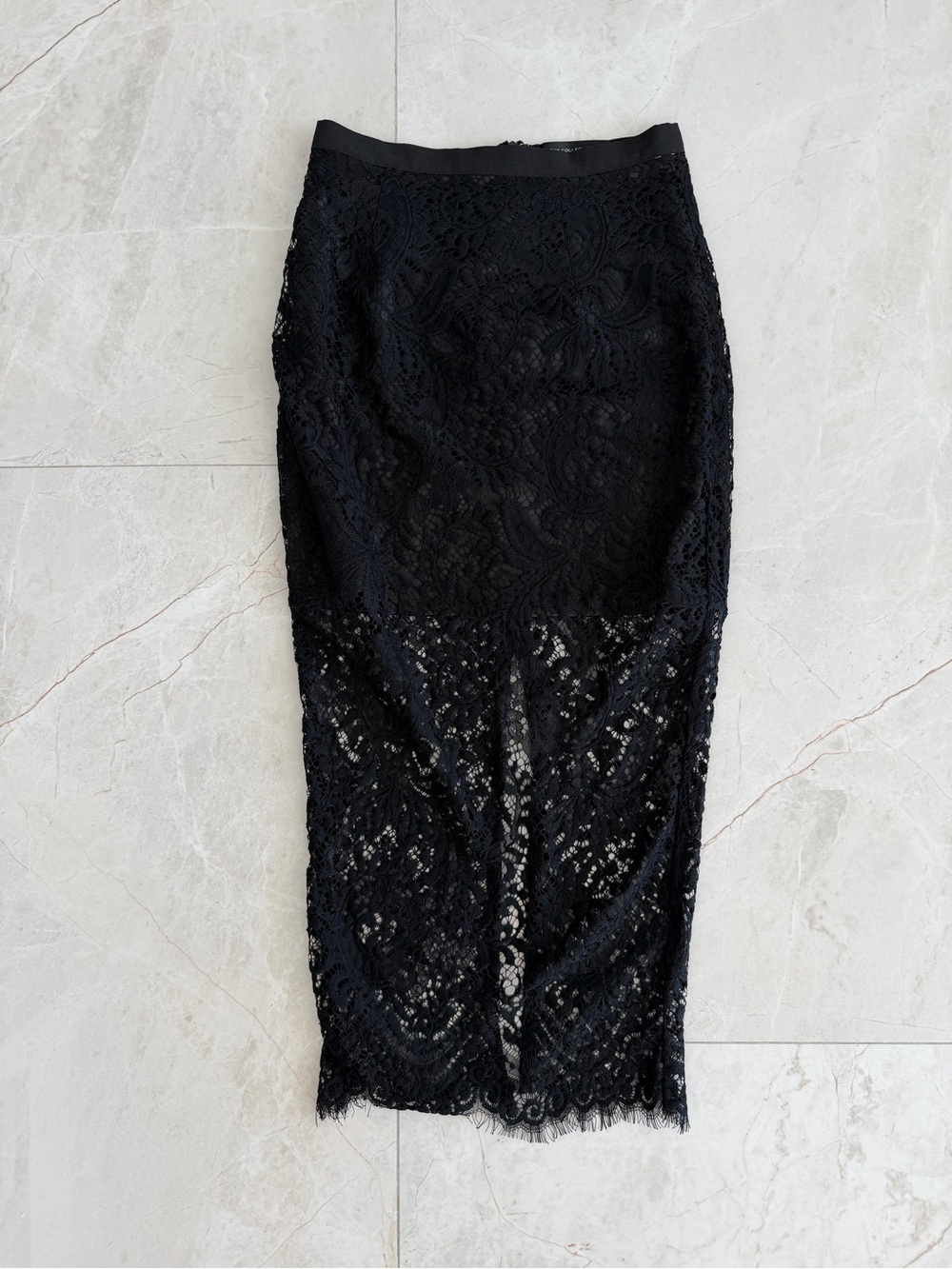 Misha Collection Black Lace Pencil Skirt – Women xs